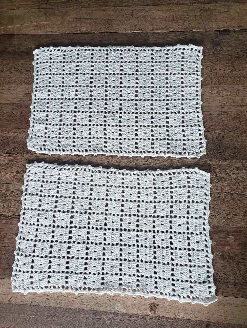 Set of 2 Vintage Handmade Crochet Mats